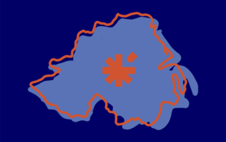 Northern Ireland outline with the WeDo Business Finance Logo in the centre